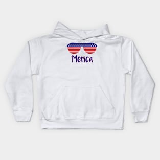 Merica american flag sunglasses 4th of july t-shirt Kids Hoodie